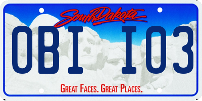 SD license plate 0BII03