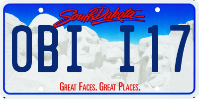 SD license plate 0BII17