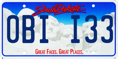 SD license plate 0BII33