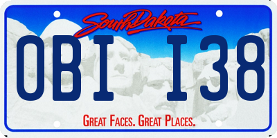 SD license plate 0BII38