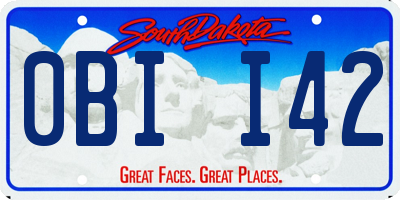 SD license plate 0BII42