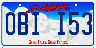 SD license plate 0BII53