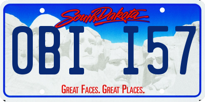 SD license plate 0BII57