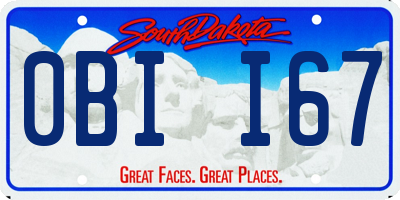 SD license plate 0BII67
