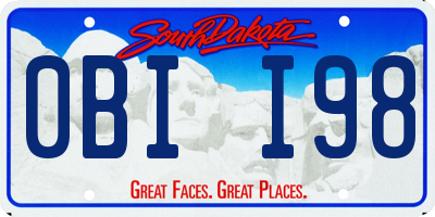 SD license plate 0BII98
