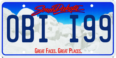 SD license plate 0BII99