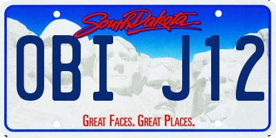 SD license plate 0BIJ12