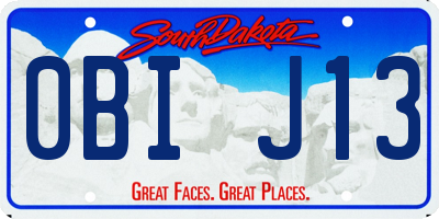SD license plate 0BIJ13