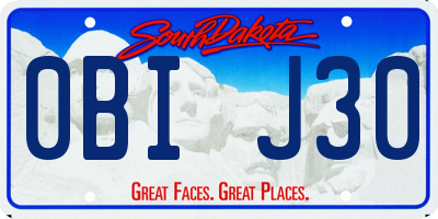 SD license plate 0BIJ30