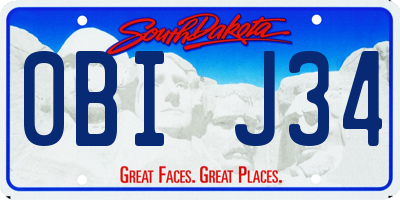 SD license plate 0BIJ34