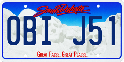 SD license plate 0BIJ51