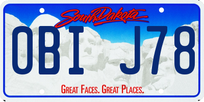 SD license plate 0BIJ78