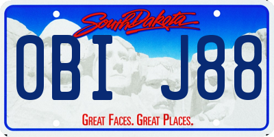 SD license plate 0BIJ88