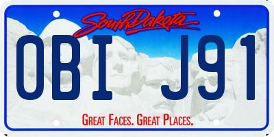 SD license plate 0BIJ91