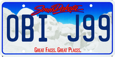SD license plate 0BIJ99