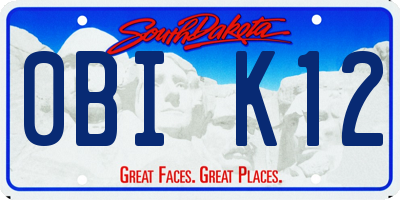 SD license plate 0BIK12