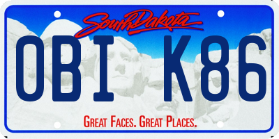 SD license plate 0BIK86