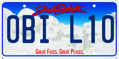 SD license plate 0BIL10