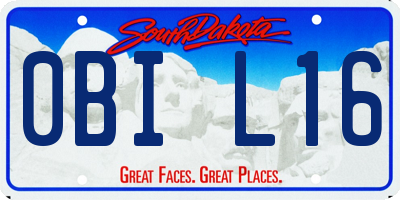 SD license plate 0BIL16