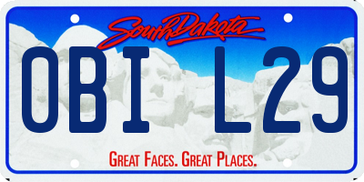 SD license plate 0BIL29