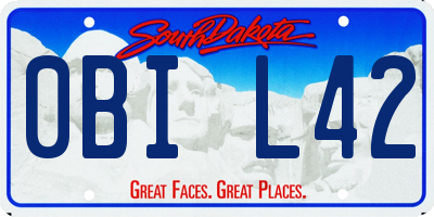 SD license plate 0BIL42