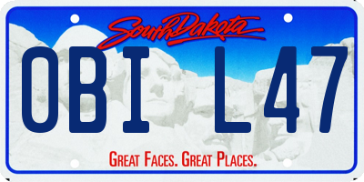 SD license plate 0BIL47