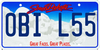 SD license plate 0BIL55