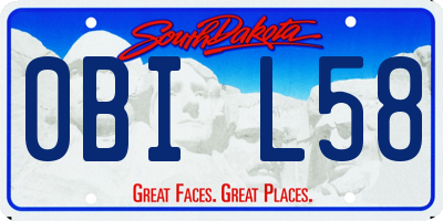 SD license plate 0BIL58