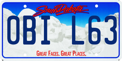 SD license plate 0BIL63