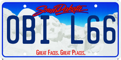 SD license plate 0BIL66