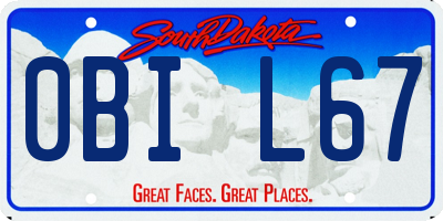 SD license plate 0BIL67