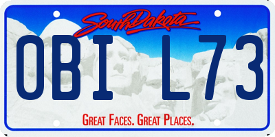 SD license plate 0BIL73