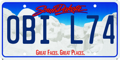 SD license plate 0BIL74