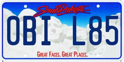 SD license plate 0BIL85