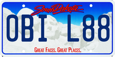 SD license plate 0BIL88