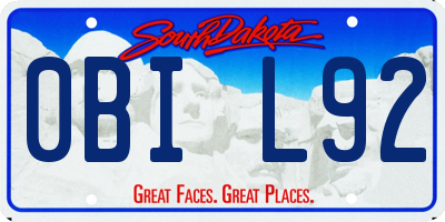 SD license plate 0BIL92