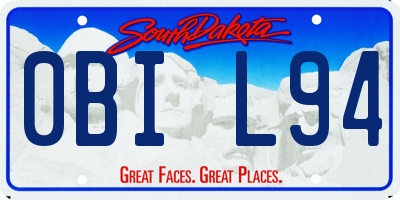 SD license plate 0BIL94