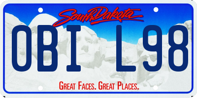 SD license plate 0BIL98