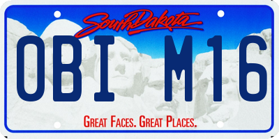 SD license plate 0BIM16