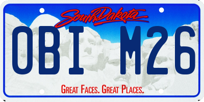 SD license plate 0BIM26