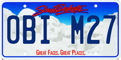 SD license plate 0BIM27