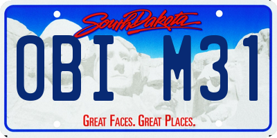 SD license plate 0BIM31