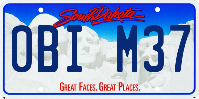 SD license plate 0BIM37