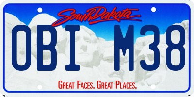 SD license plate 0BIM38