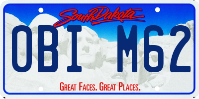 SD license plate 0BIM62