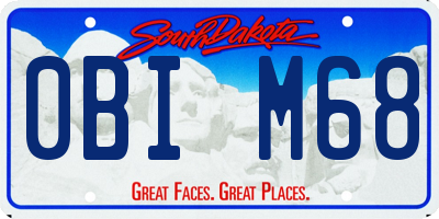 SD license plate 0BIM68