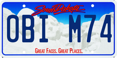 SD license plate 0BIM74