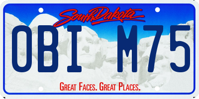 SD license plate 0BIM75