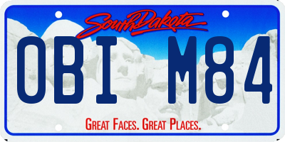 SD license plate 0BIM84