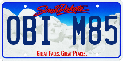 SD license plate 0BIM85